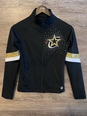 Rebel Athletic Women’s Black And Good Jacket Cheer Sz AXS Champion Embroidered